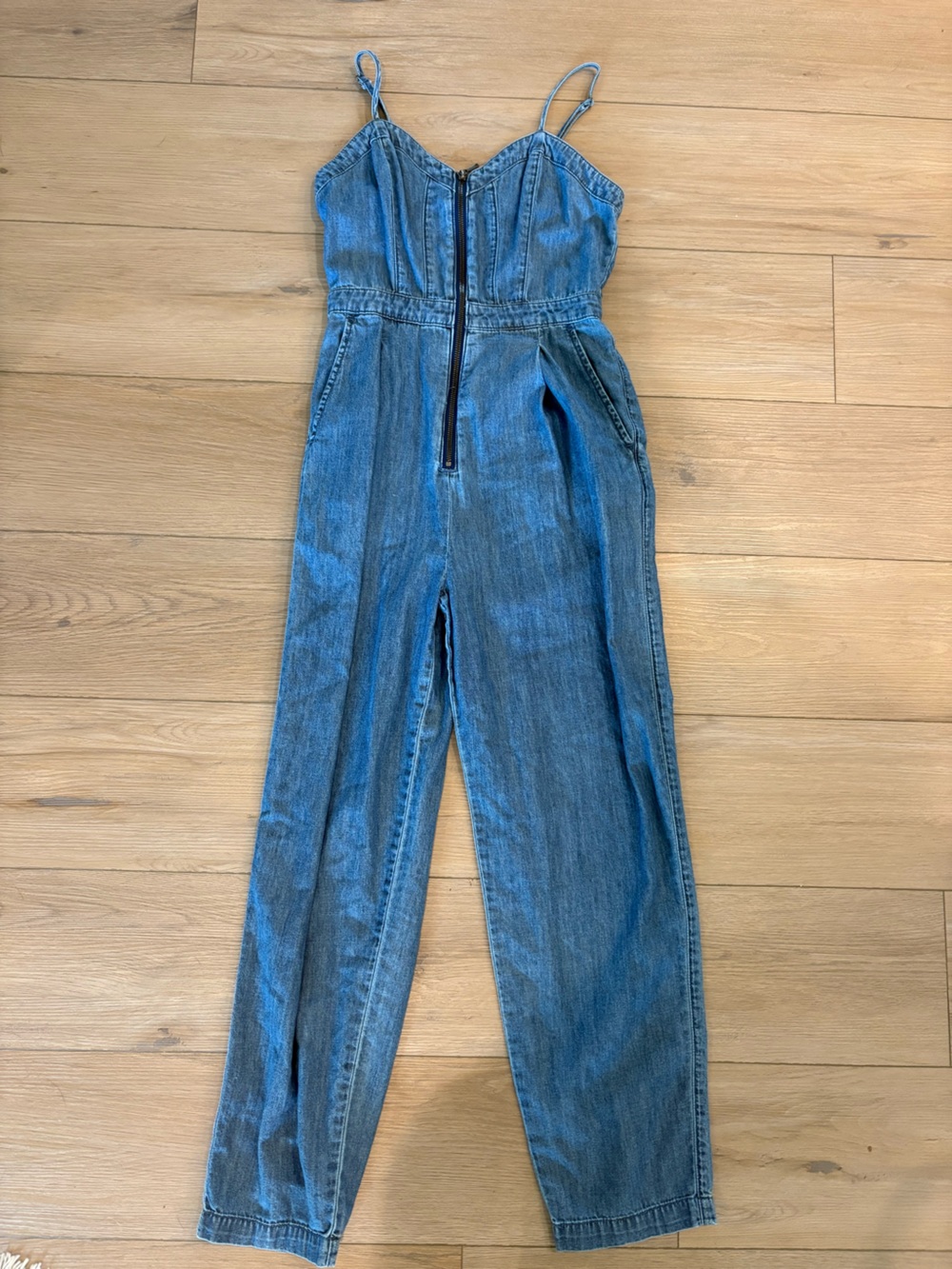 Denim Zip-Front Jumpsuit - Pilcro